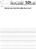 Little Red Hen themed Writing Prompts and Worksheets