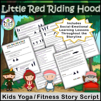 Preview of Little Red Riding Hood Kids Yoga and Fitness Fairy Tale Story Script