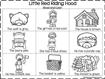 little red riding hood story printable