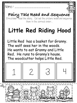 Little Red Riding Hood A Fairy Tale Comprehension Unit Jabber The Reteller