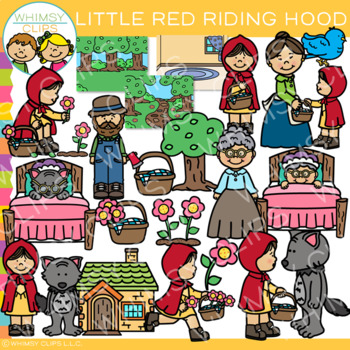 Little Red Riding Hood Clip Art Fairy Tale Clip Art By Whimsy Clips