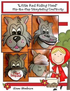 Preview of Little Red Riding Hood Fairy Tale Craft Sequencing and Retelling Flip Booklet