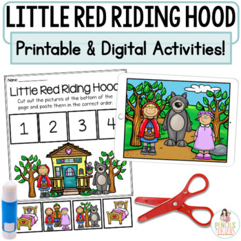 Preview of Little Red Riding Hood Google™ Slides | Digital & Printable Retell Activities