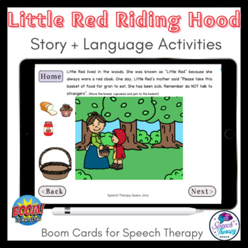 Preview of Little Red Riding Hood INTERACTIVE Story, Language + Social Activities BOOM CARD