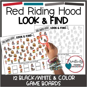 Preview of Little Red Riding Hood Look and Find Game I Spy Fairy Tales Activity Math Game