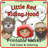 Little Red Riding Hood Masks - Full-Color and Coloring included