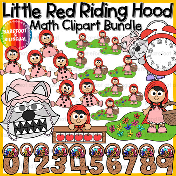 Preview of Little Red Riding Hood Math Clipart Bundle