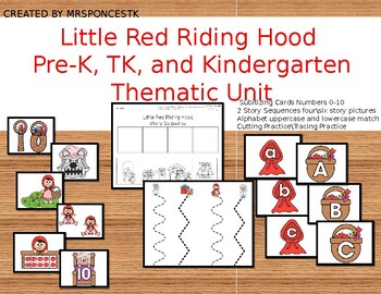 Preview of Little Red Riding Hood PreK TK Kindergarten Thematic Unit