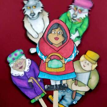 Puppet chiffres avec le théâtre de marionnettes 77024 Red Riding Hood marionnette 