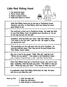 Little Red Riding Hood Story Sequence Worksheets Teaching