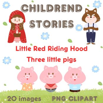 Preview of Little Red Riding Hood and the Three Little Pigs, Children's stories Clip art