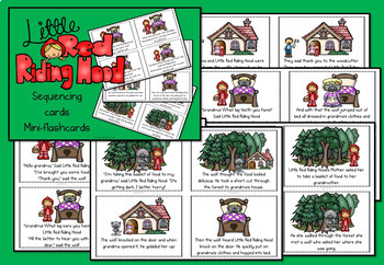 Little Red Riding Hood story sequencing flashcards by Teacher's Time Turner