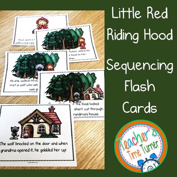 Preview of Little Red Riding Hood story sequencing flashcards