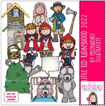 Preview of Little Red Ridinghood clip art 2022 COMBO PACK by Melonheadz Clipart