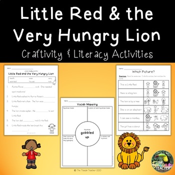 Preview of Little Red and the Very Hungry Lion - craftivity and literacy activities