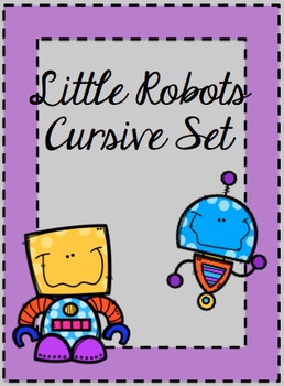Preview of Little Robots Cursive Letters & Numbers Set