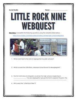 Preview of Little Rock Nine - Webquest with Key (Civil Rights Movement)