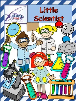 Little Scientists (53 clip art images -37 colored and 16 black-lined)