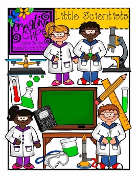 Preview of Science Kids Clipart {Scientist Kids and Experiment Clipart}