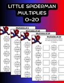 Little Spiderman Multiplies 0-20 Math Worksheets