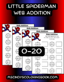 Little Spiderman Web Addition Worksheets 1-20