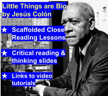 Preview of Little Things are Big - Jesus Colon - Close Reading + Main Idea + Writing