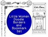 Little Women Doodle Borders Bookmark Novel PNG JPG Blackli
