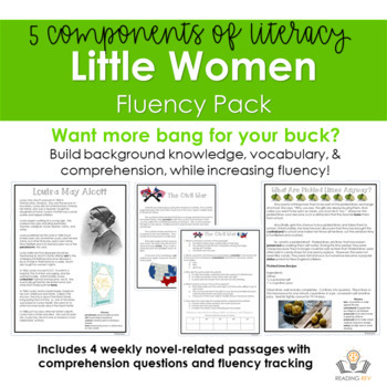 Preview of Little Women Fluency Pack- build comprehension, vocabulary, & fluency!
