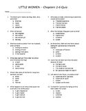 Little Women Quizzes - Chapters 1-41 with Answer Key