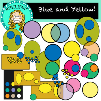 Preview of Little Yellow and Blue Clipart (Color and B&W){MissClipArt}