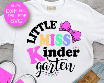 Download Little Miss Kindergarten Svg Back To School Svg Teacher Svg Bow Clipart