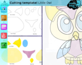 Little owl cut out template. DXF, SVG, PDF and PNG