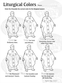 Catholic Liturgical Colors Priests Wears For Mass For The Year Coloring ...