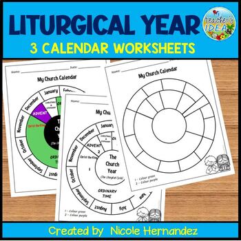 Preview of Liturgical Year Liturgical Cycle Worksheets