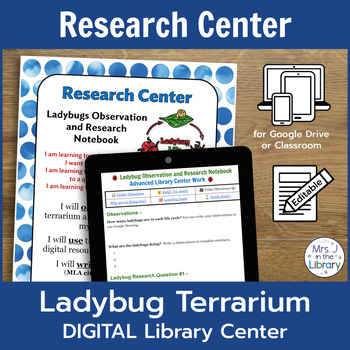 Preview of Live Ladybugs Research Library Center & Lesson for Google Docs & Slides