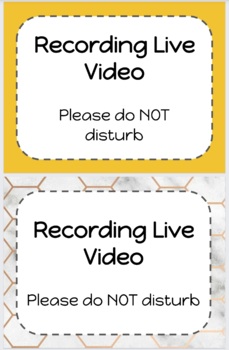 Preview of Live Recording and Meeting Door Sign - Bee theme