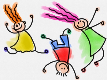 Preview of Lively Kids - Free Watercolour Doodle Clip Art