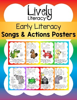 Preview of Lively Literacy Early Literacy Songs & Actions Posters