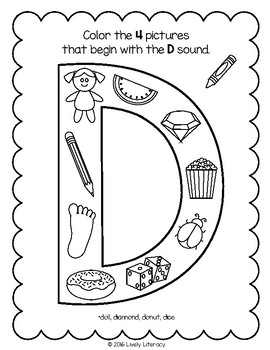Lively Literacy Letter / Sound of the Week Phonics Worksheets - D