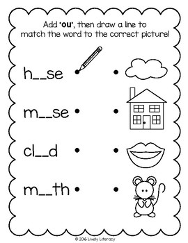 lively literacy lettersound of the week phonics worksheets ow