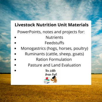 Preview of Livestock Nutrition and Digestion- unit bundle