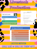 Livestock Production: Nutrition Lesson Slides and Student Notes.