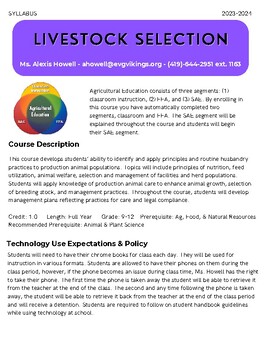 Preview of Livestock Selection Syllabus