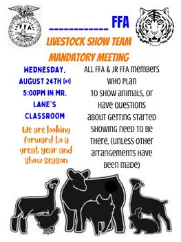 Preview of Livestock Show Team Meeting Flyer