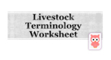 Livestock Terminology Chart Worksheet