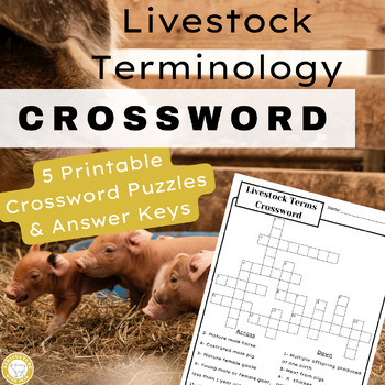 Preview of Printable Livestock Crossword Puzzles for Agriculture and Animal Science Classes
