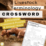 Printable Livestock Crossword Puzzles for Agriculture and 