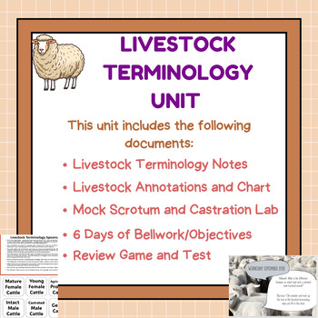 Preview of Livestock Terminology Unit