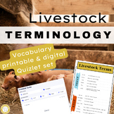 Printable Livestock Terminology Vocabulary List & Digital 