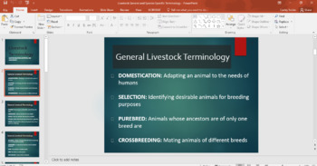 Preview of Livestock Terms- General and Species Specific
